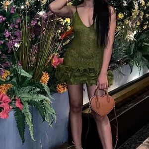 Hanifa Olive Knit Mini Dress